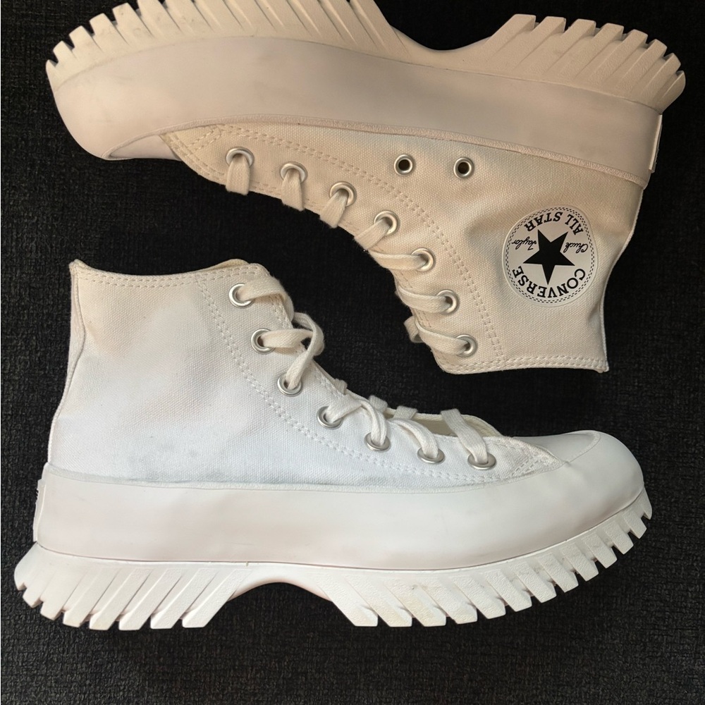 Converse Women's White Platform  Lugged Sneakers